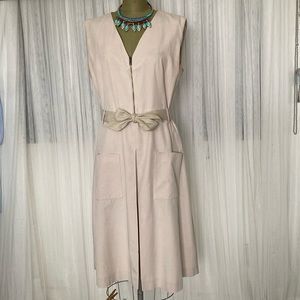 DKNY summer sleeveless, half front zip, dress, below knee, fit & flare Size L